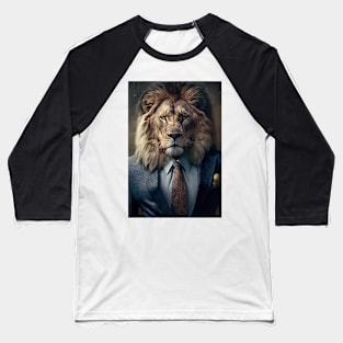 Portrait of a Handsome Lion wearing a suit Baseball T-Shirt